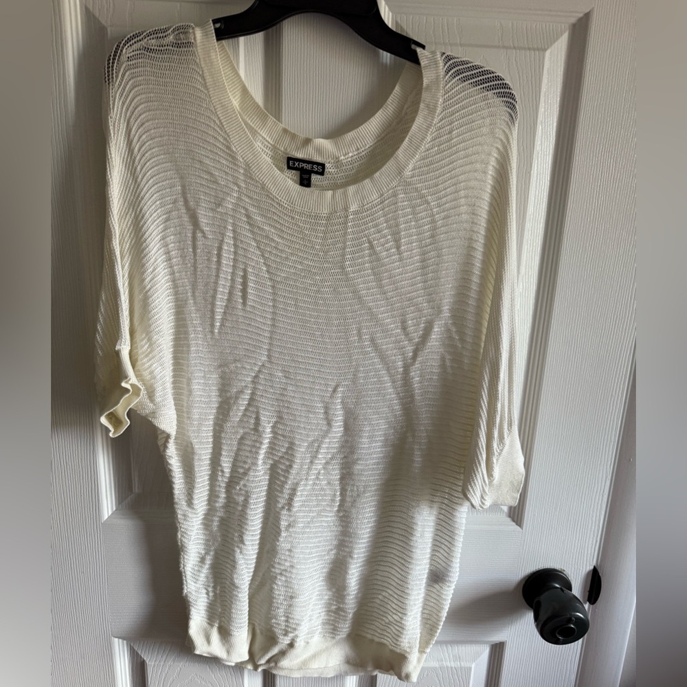 Express White Knit Sweater